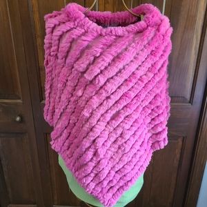 Hot pink Wilson leather poncho